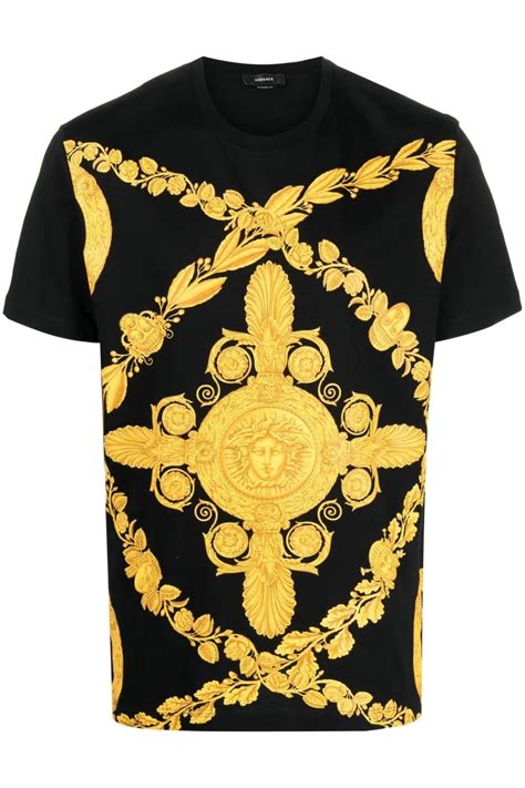 gold versace t shirt|Versace shirt black and gold.